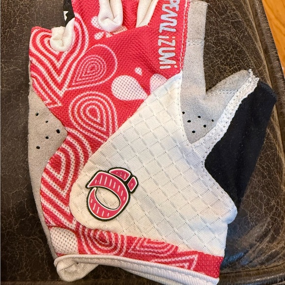 Pearl Izumi Women’s Cycling Gloves Medium Pink White Padded Half Finger Bike - Picture 2 of 4